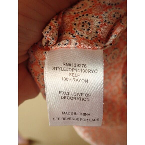 Daniel Rainn Petite Large Pink Patterned Blouse Top Shirt Geometric Pattern - Picture 8 of 8